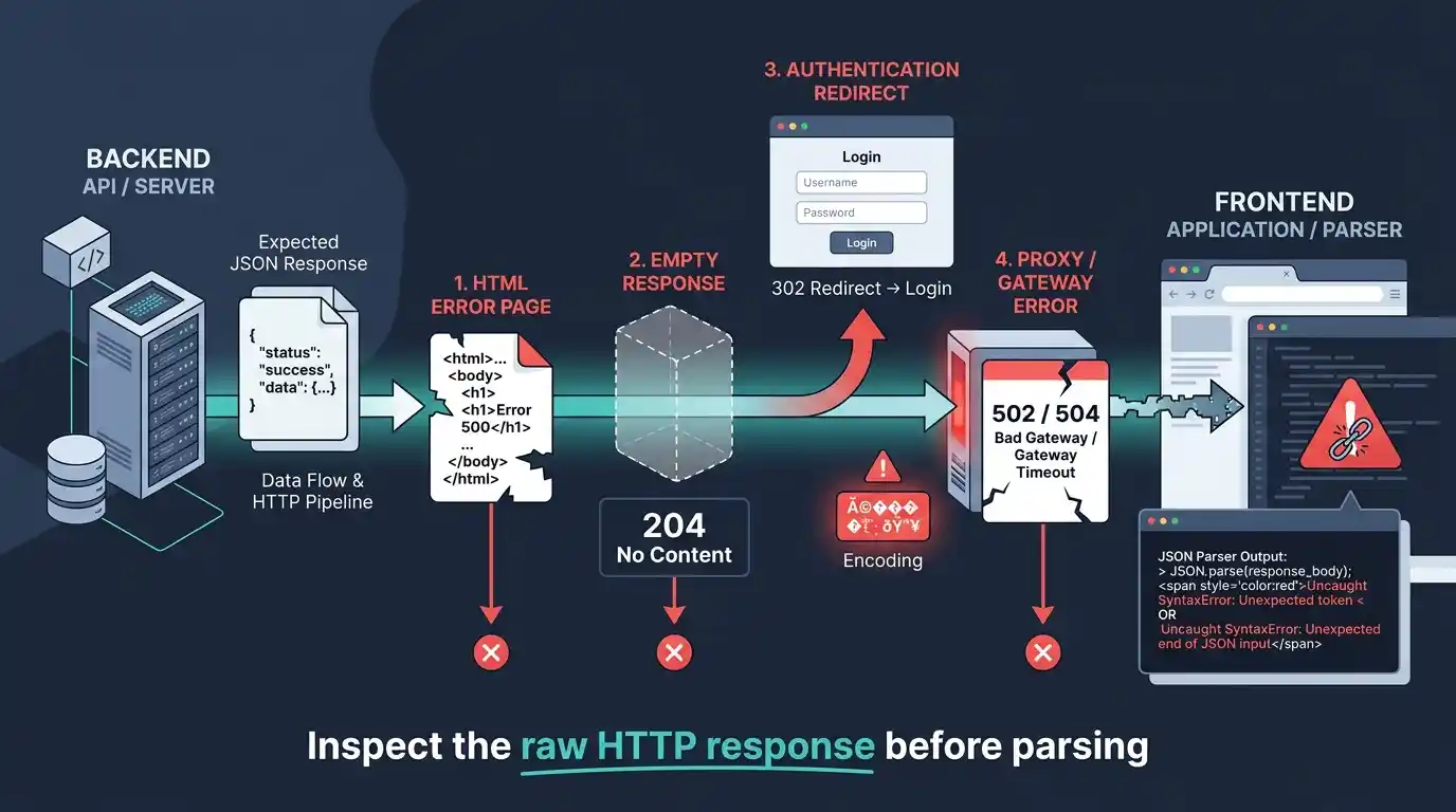API Response Failing with Invalid JSON Debugging