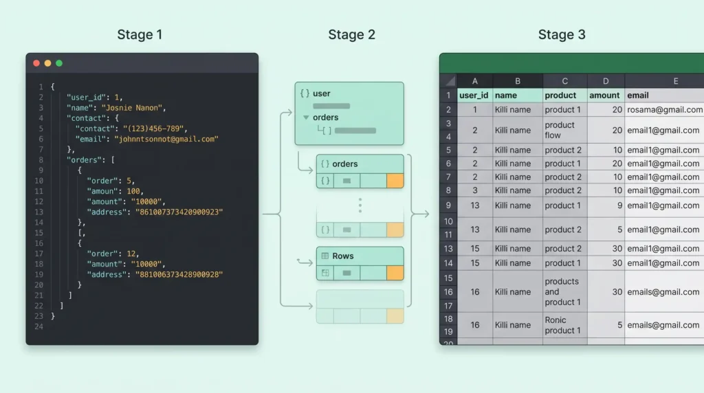 Convert JSON to Excel