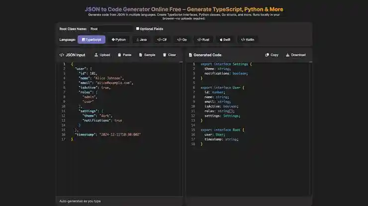 json to go structs